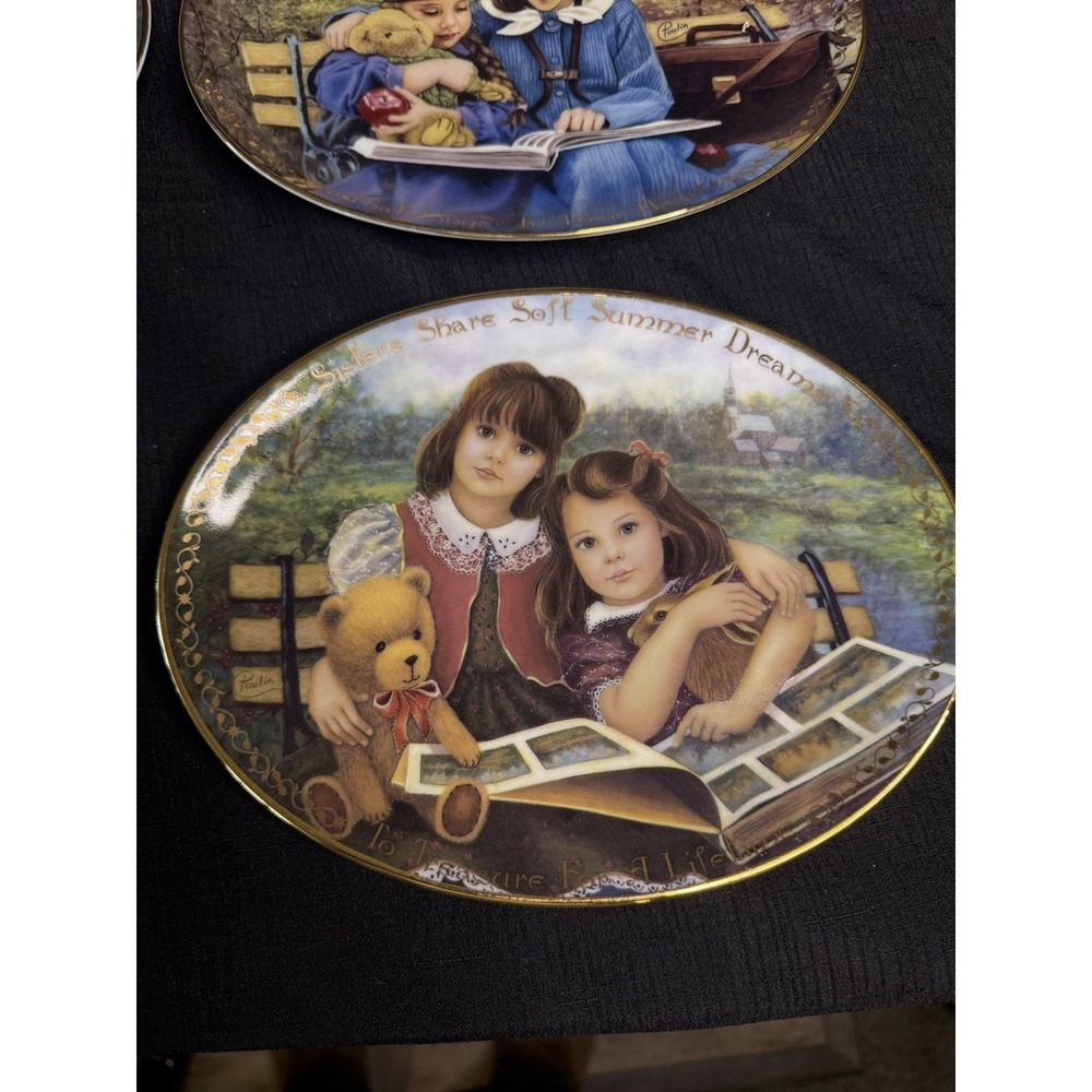 Seasons of Sharing Sisters For Life Plates Bradford Exchange Poulin ~ LOT OF 6